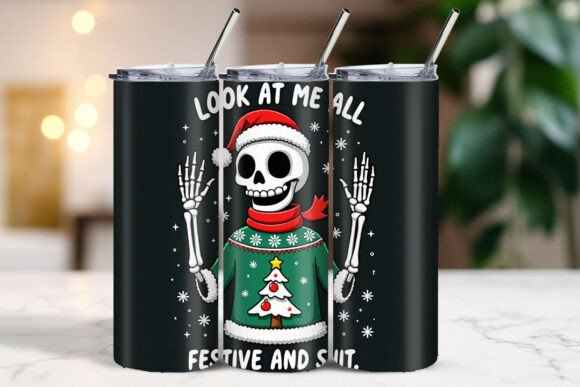 Download Skeleton Santa Bold Font Tumbler - Bold Collection