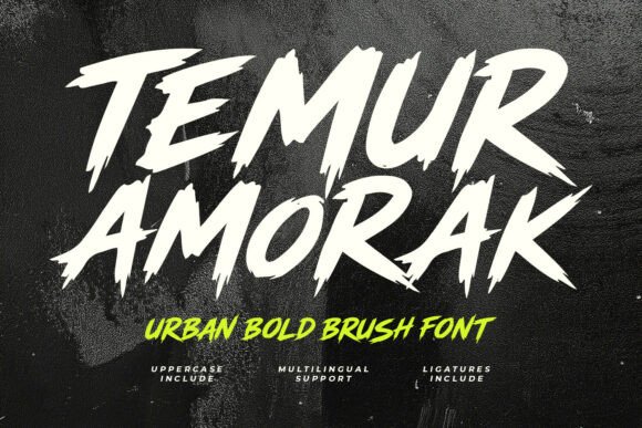 Download Temur Amorak Urban Bold Brush Font - Premium Bundle